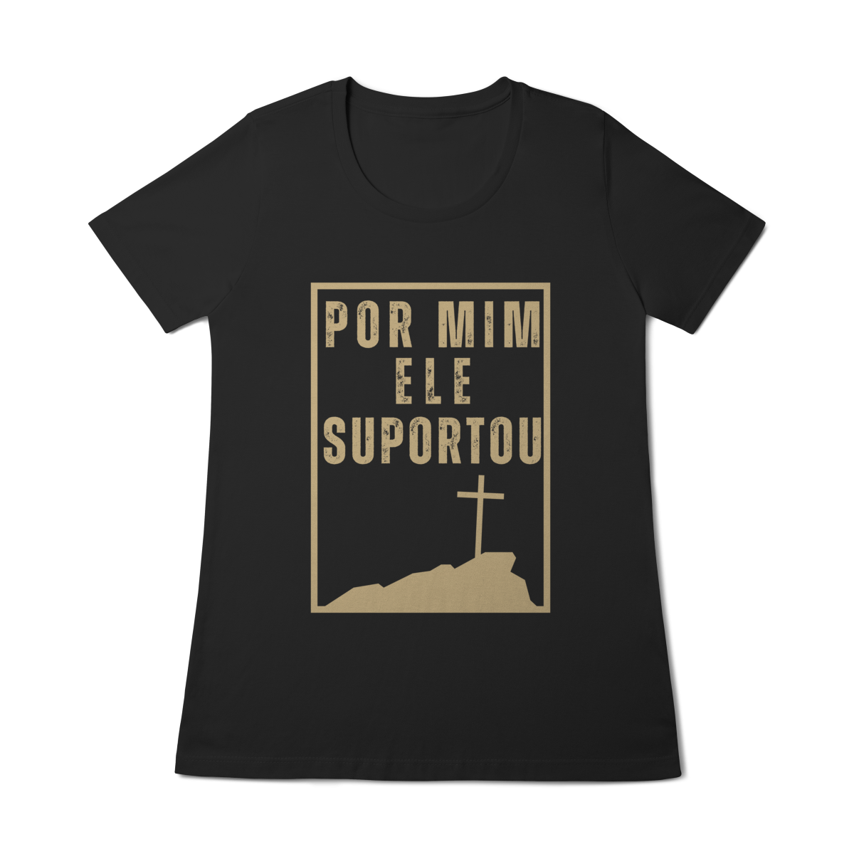 Nome do produto: Camiseta - Por Mim Ele suportou (Feminina)