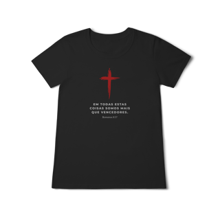Nome do produto Camiseta - Romanos 8:37 (Feminina)