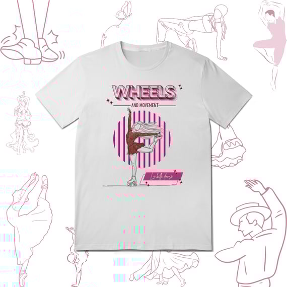 Patinação artística - T-shirt - Wheels and movement 