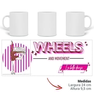 Nome do produto Patinação Artística  - Caneca  - Wheels and movement 