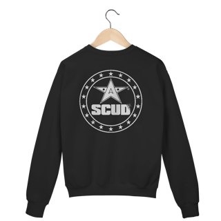 Nome do produto Moletom Prime SCUD preto - imp.: frente/costas.