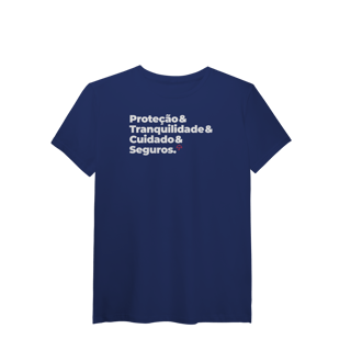 Nome do produto Seguros - Tranquilidade, Cuidado e Proteção (T-Shirt Algodão Pima)