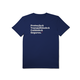 Nome do produto Seguros - Tranquilidade, Cuidado e Proteção (T-Shirt Algodão Pima)