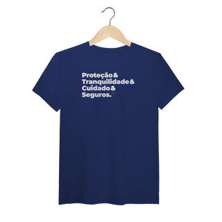 Nome do produto Seguros - Tranquilidade, Cuidado e Proteção (T-Shirt Algodão Pima)