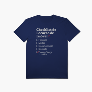Nome do produto Checklist de Locação de Imóvel com Seguro Fiança Locatícia (T-Shirt Algodão Pima)