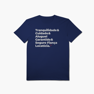 Nome do produto Seguro Fiança Locatícia - Tranquilidade, Cuidade e Aluguel Garantido (T-Shirt Algodão Pima)