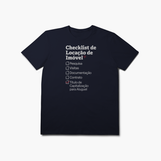 Nome do produto Checklist de Locação de Imóvel com Título de Capitalização para Aluguel (T-Shirt Prime)