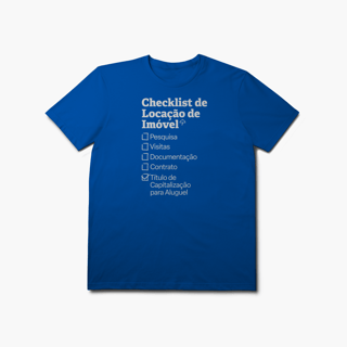 Nome do produto Checklist de Locação de Imóvel com Título de Capitalização para Aluguel (T-Shirt Prime)