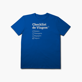 Nome do produto Checklist de Viagem com Seguro Viagem (T-Shirt Prime)