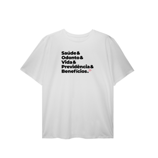 Nome do produto Benefícios - Saúde, Odonto, Vida e Previdência (T-Shirt Plus Size)