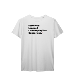 Nome do produto Consórcios - Sorteios, Lances e Contemplação (T-Shirt Prime)