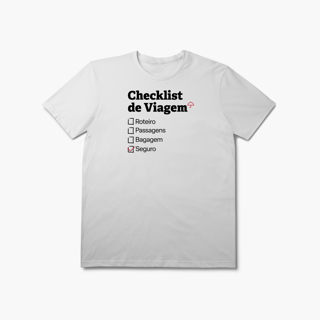 Nome do produto Checklist de Viagem com Seguro Viagem (T-Shirt Prime)