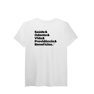 Nome do produto Benefícios - Saúde, Odonto, Vida e Previdência (T-Shirt Algodão Pima)
