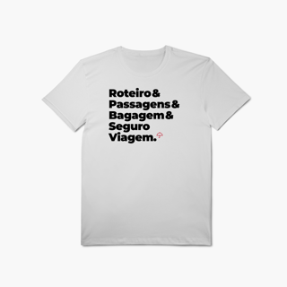Nome do produto Seguro Viagem - Roteiro, Passagens e Bagagem (T-Shirt Algodão Pima)