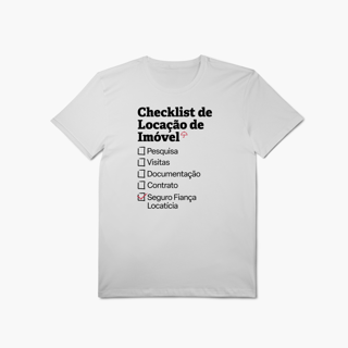 Nome do produto Checklist de Locação de Imóvel com Seguro Fiança Locatícia (T-Shirt Algodão Pima)