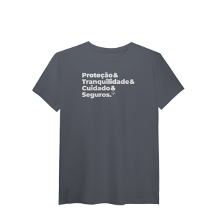 Nome do produto Seguros - Tranquilidade, Cuidado e Proteção (T-Shirt Algodão Pima)
