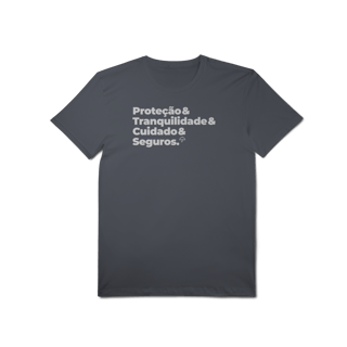 Nome do produto Seguros - Tranquilidade, Cuidado e Proteção (T-Shirt Algodão Pima)