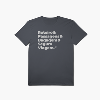 Nome do produto Seguro Viagem - Roteiro, Passagens e Bagagem (T-Shirt Algodão Pima)