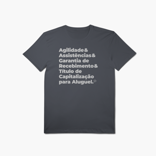 Nome do produto Título de Capitalização para Aluguel - Agilidade, Assistência e Garantia de Recebimento (T-Shirt Algodão Pima)