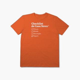 Nome do produto Checklist de Casa Nova com Seguro Residencial (T-Shirt Prime)