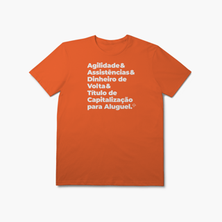 Nome do produto Título de Capitalização para Aluguel - Agilidade, Assistência e Dinheiro de Volta (T-Shirt Prime)