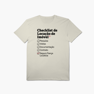 Nome do produto Checklist de Locação de Imóvel com Seguro Fiança Locatícia (T-Shirt Algodão Pima)