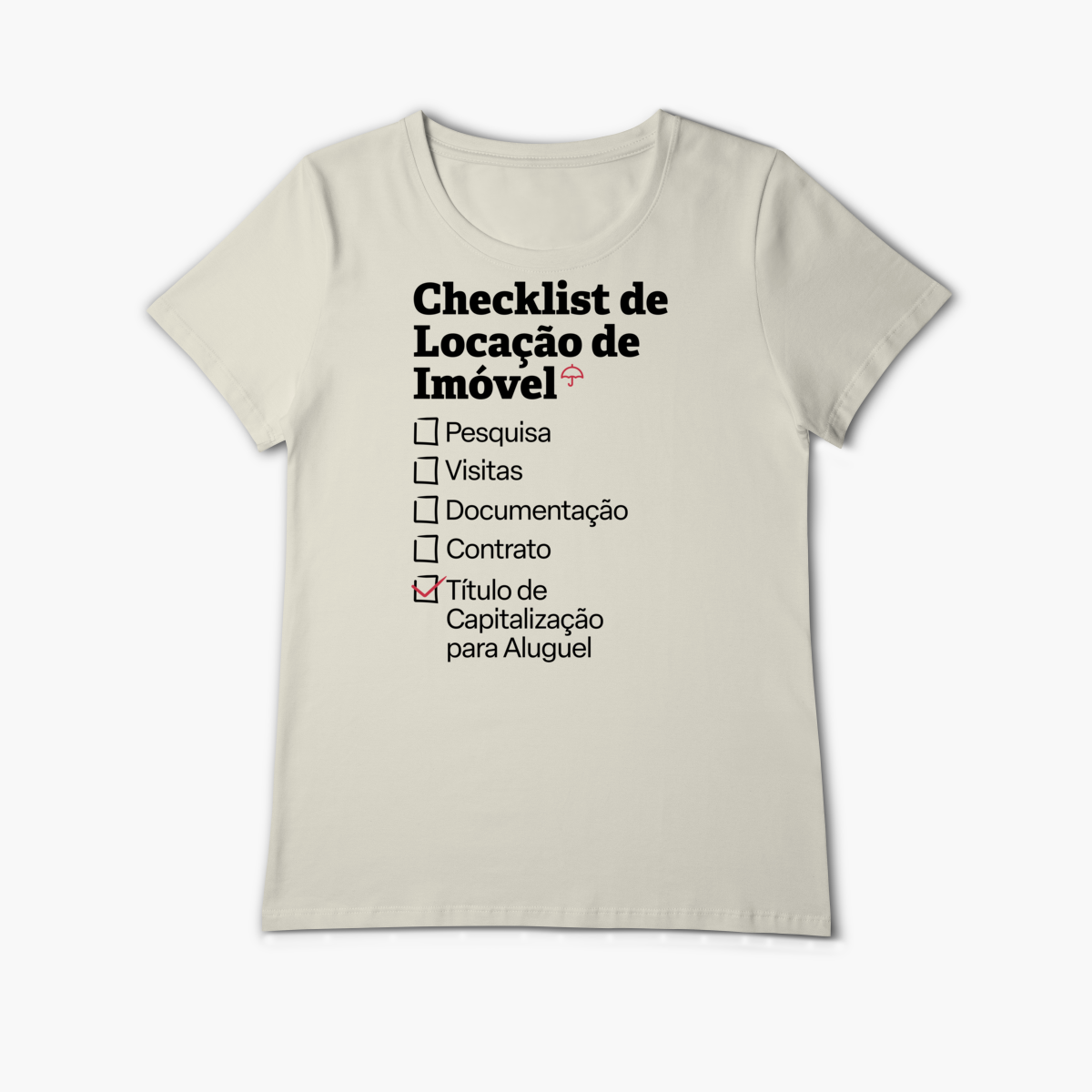 Nome do produto: Checklist de Locação de Imóvel com Título de Capitalização para Aluguel (Baby Long Algodão Pima)