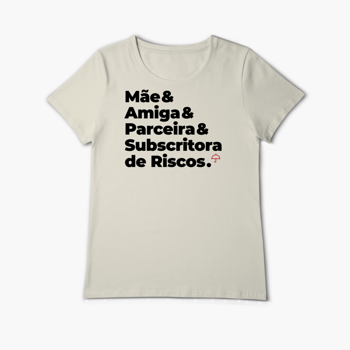 Nome do produto: Subscritora de Riscos - Mãe, Amiga e Parceira (Baby Long Algodão Pima)