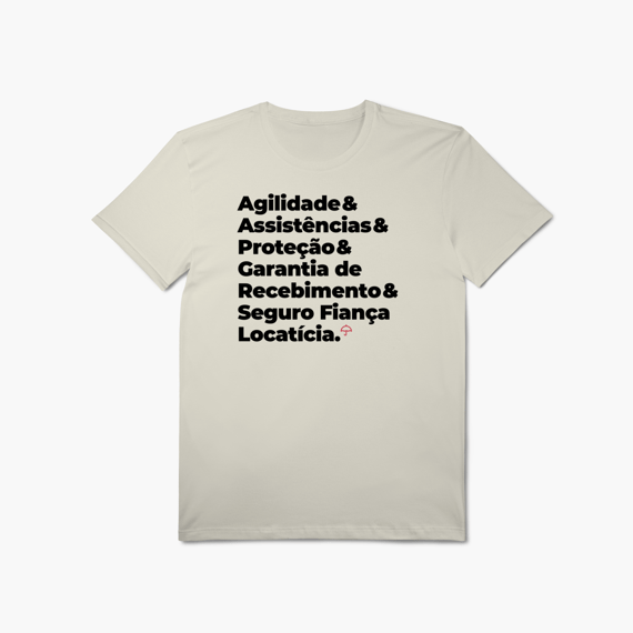 Seguro Fiança Locatícia - Agilidade, Assistência, Proteção e Garantia de Recebimento (T-Shirt Algodão Pima)