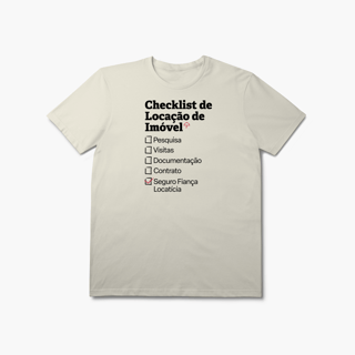 Nome do produto Checklist de Locação de Imóvel com Seguro Fiança Locatícia (T-Shirt Prime)