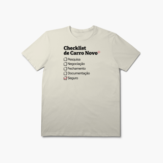 Nome do produto Checklist de Carro Novo com Seguro Auto (T-Shirt Prime)
