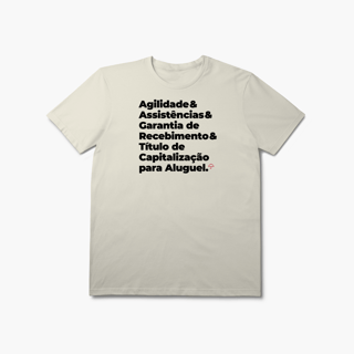 Nome do produto Título de Capitalização para Aluguel - Agilidade, Assistência e Garantia de Recebimento (T-Shirt Prime)