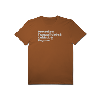Nome do produto Seguros - Tranquilidade, Cuidado e Proteção (T-Shirt Algodão Pima)