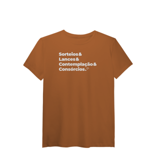 Nome do produto Consórcios - Sorteios, Lances e Contemplação (T-Shirt Algodão Pima)