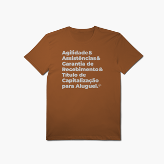 Nome do produto Título de Capitalização para Aluguel - Agilidade, Assistência e Garantia de Recebimento (T-Shirt Algodão Pima)