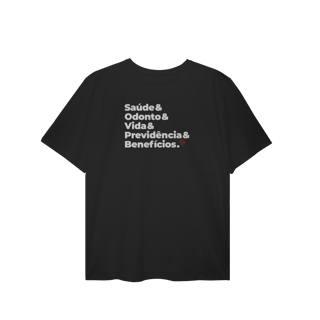 Benefícios - Saúde, Odonto, Vida e Previdência (T-Shirt Plus Size)