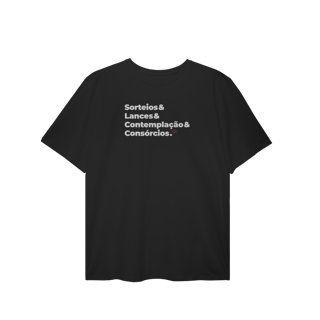 Nome do produto Consórcios - Sorteios, Lances e Contemplação (T-Shirt Plus Size)