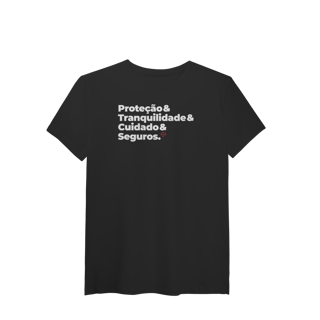 Nome do produto Seguros - Tranquilidade, Cuidado e Proteção (T-Shirt Algodão Pima)