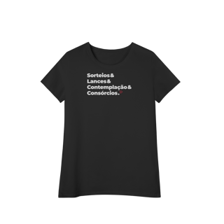 Nome do produto Consórcios - Sorteios, Lances e Contemplação (Baby Long Algodão Pima)