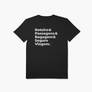 Nome do produto Seguro Viagem - Roteiro, Passagens e Bagagem (T-Shirt Algodão Pima)