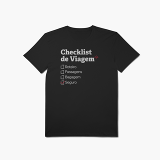 Nome do produto Checklist de Viagem com Seguro Viagem (T-Shirt Algodão Pima)