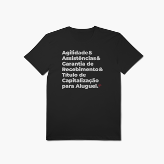 Nome do produto Título de Capitalização para Aluguel - Agilidade, Assistência e Garantia de Recebimento (T-Shirt Algodão Pima)