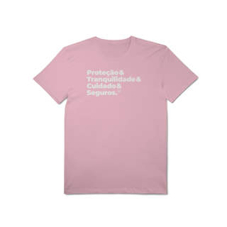 Nome do produto Seguros - Tranquilidade, Cuidado e Proteção (T-Shirt Algodão Pima)