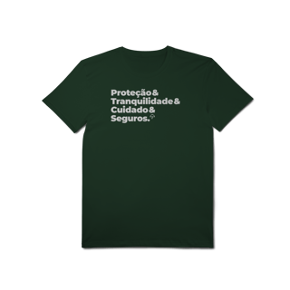 Nome do produto Seguros - Tranquilidade, Cuidado e Proteção (T-Shirt Algodão Pima)