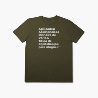 Nome do produto Título de Capitalização para Aluguel - Agilidade, Assistência e Dinheiro de Volta (T-Shirt Prime)