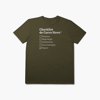 Nome do produto Checklist de Carro Novo com Seguro Auto (T-Shirt Prime)