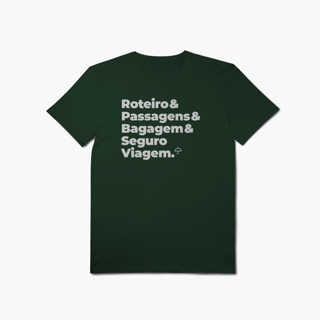 Nome do produto Seguro Viagem - Roteiro, Passagens e Bagagem (T-Shirt Algodão Pima)