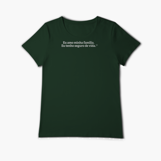 Nome do produto Eu amo minha família. Eu tenho Seguro de Vida (Baby Long Algodão Pima)