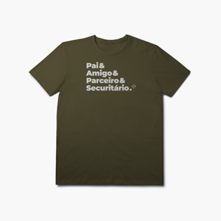 Nome do produto Securitário - Pai, Amigo e Parceiro (T-Shirt Prime)