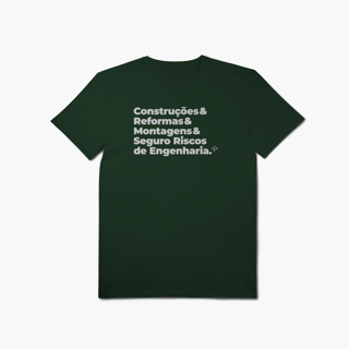 Nome do produto Seguro Riscos de Engenharia - Construções, Reformas e Montagens (T-Shirt Algodão Pima)